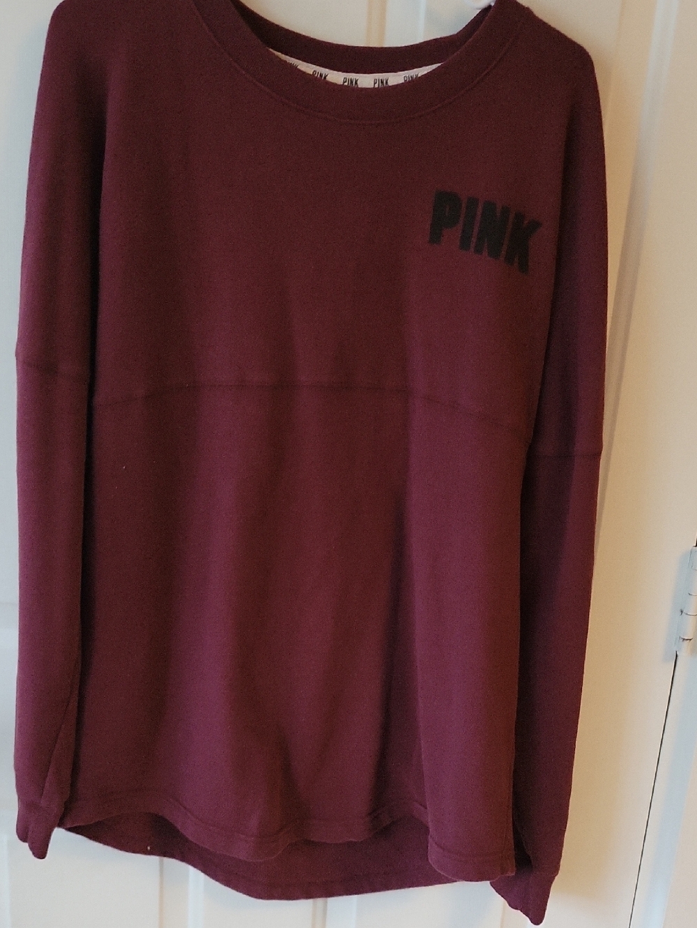 PINK Victoria's Secret Women's Crewneck Sweater in Burgundy